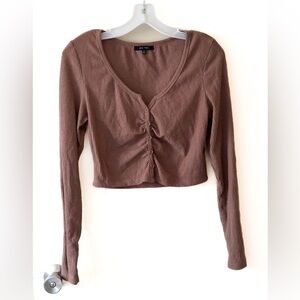 Love Tree Long Sleeve Crop Top